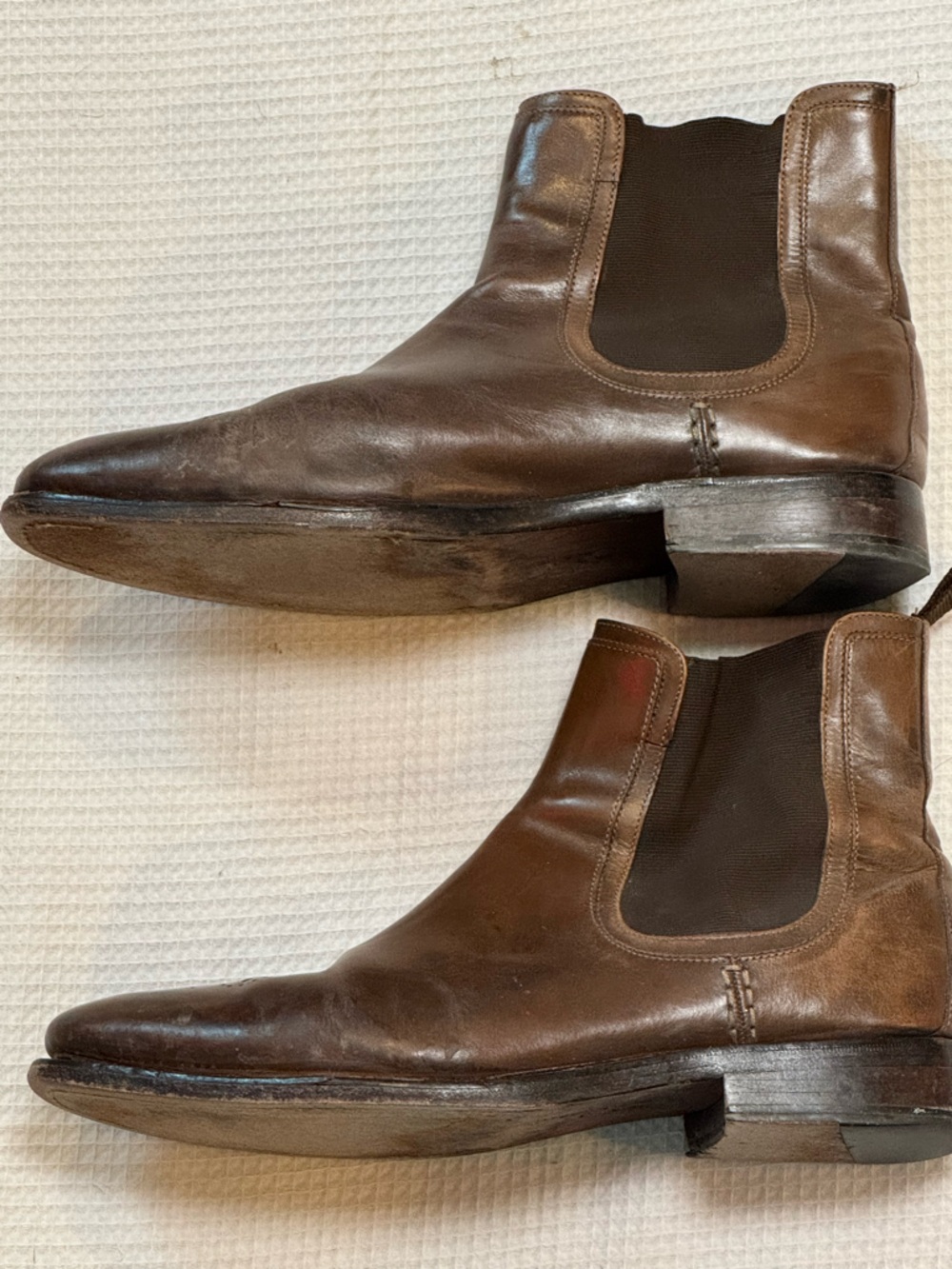 Cole Haan  Men's Brown Leather Chelsea Boots - Classic Slip-On Style
